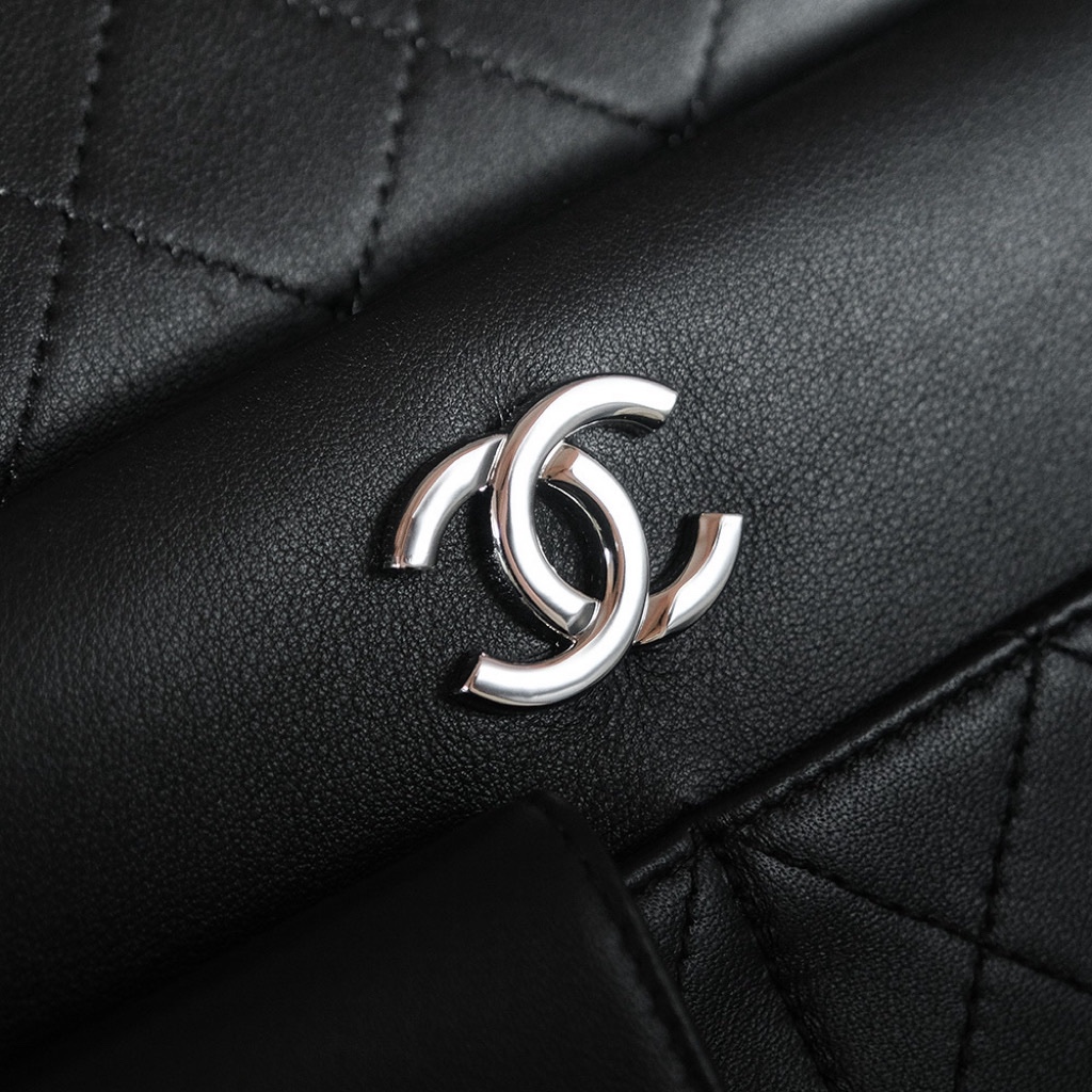 Chanel Classic Pure Metal Chain Strap Black Flap Bag Chanel Classic Pure Metal Chain Strap Black Flap Bag