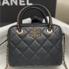 Chanel Classic Flap Diamond Check Black Leather Small Chain Bag Chanel Classic Flap Diamond Check Black Leather Small Chain Bag