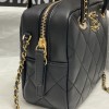Chanel Classic Flap Diamond Check Black Leather Small Chain Bag Chanel Classic Flap Diamond Check Black Leather Small Chain Bag