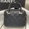 Chanel Classic Flap Diamond Check Black Leather Small Chain Bag Chanel Classic Flap Diamond Check Black Leather Small Chain Bag
