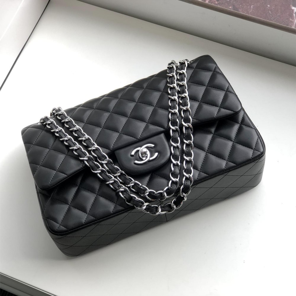 Chanel Classic Flap Diamond Check Black Leather Chain Bag Chanel Classic Flap Diamond Check Black Leather Chain Bag
