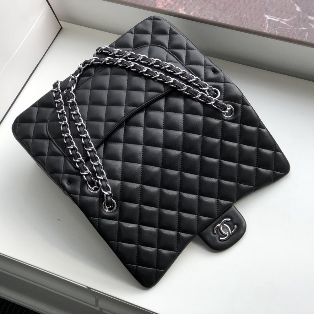 Chanel Classic Flap Diamond Check Black Leather Chain Bag Chanel Classic Flap Diamond Check Black Leather Chain Bag