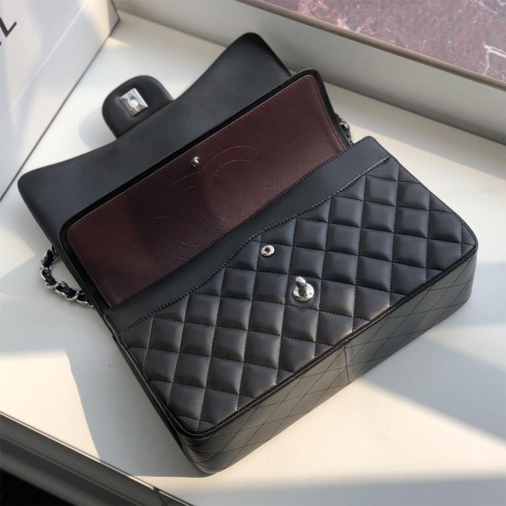 Chanel Classic Flap Diamond Check Black Leather Chain Bag Chanel Classic Flap Diamond Check Black Leather Chain Bag