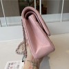 Chanel classic flap diamond check dream pink leather small silver chain bag Chanel classic flap diamond check dream pink leather small silver chain bag