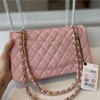 Chanel classic flap diamond check dream pink leather small chain bag Chanel classic flap diamond check dream pink leather small chain bag