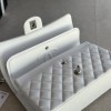 Chanel Classic Flap Diamond Check Pure White Leather Small Silver Chain Bag Chanel Classic Flap Diamond Check Pure White Leather Small Silver Chain Bag