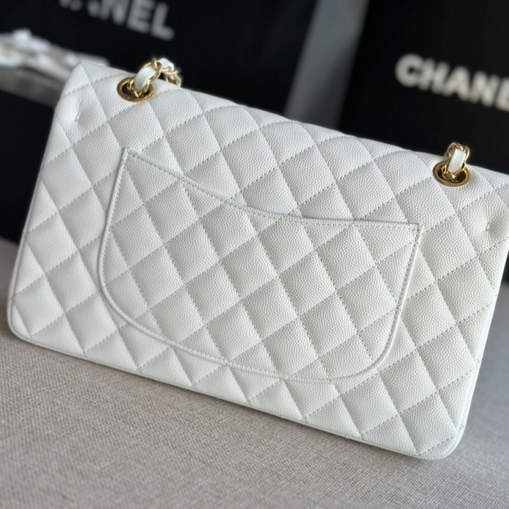 Chanel Classic Flap Diamond Check Pure White Leather Small Chain Bag Chanel Classic Flap Diamond Check Pure White Leather Small Chain Bag