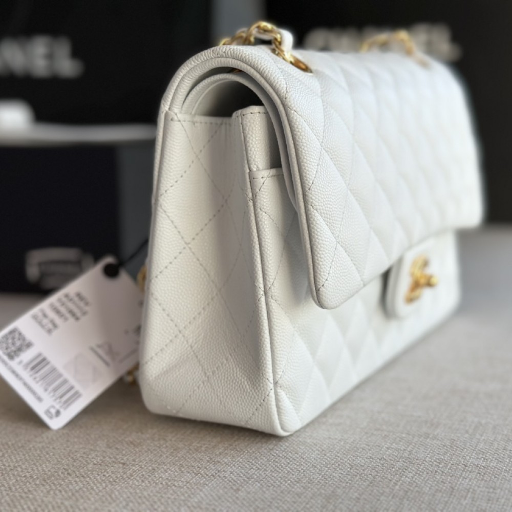 Chanel Classic Flap Diamond Check Pure White Leather Small Chain Bag Chanel Classic Flap Diamond Check Pure White Leather Small Chain Bag