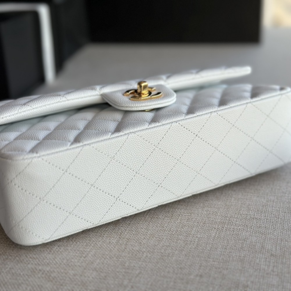 Chanel Classic Flap Diamond Check Pure White Leather Small Chain Bag Chanel Classic Flap Diamond Check Pure White Leather Small Chain Bag