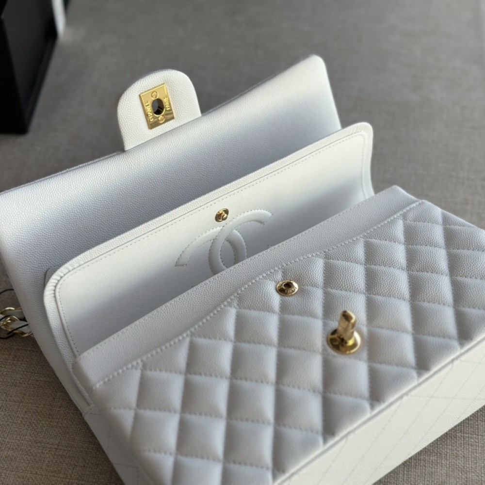 Chanel Classic Flap Diamond Check Pure White Leather Small Chain Bag Chanel Classic Flap Diamond Check Pure White Leather Small Chain Bag