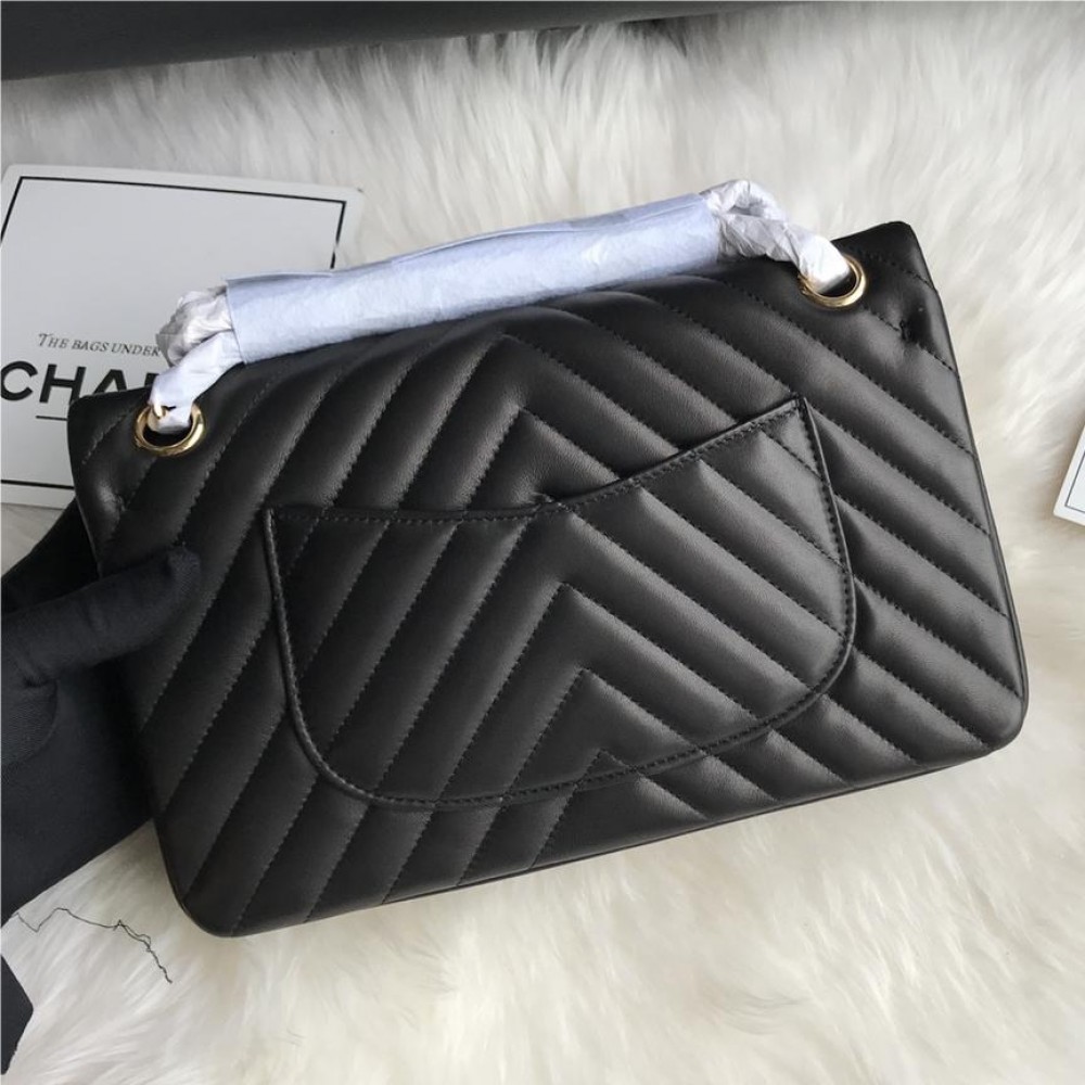 Chanel Boy Classic Flap Bag in Black Leather with Gold Lock Chain Chanel Boy Classic Flap Bag in Black Leather with Gold Lock Chain
