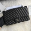 Chanel Boy Classic Flap Bag in Black Leather with Silver Lock and Chain Chanel Boy Classic Flap Bag in Black Leather with Silver Lock and Chain