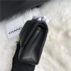 Chanel Boy Classic Flap Pure Black Leather Chain Bag Chanel Boy Classic Flap Pure Black Leather Chain Bag