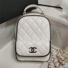 Chanel classic diamond check bright white leather chain bag Chanel classic diamond check bright white leather chain bag