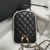 Chanel classic diamond check shiny black leather chain bag Chanel classic diamond check shiny black leather chain bag