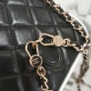 Chanel classic diamond check shiny black leather chain bag Chanel classic diamond check shiny black leather chain bag