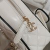 Chanel classic diamond check bright white leather chain bag Chanel classic diamond check bright white leather chain bag