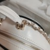 Chanel classic diamond check bright white leather chain bag Chanel classic diamond check bright white leather chain bag
