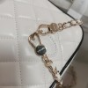 Chanel classic diamond check bright white leather chain bag Chanel classic diamond check bright white leather chain bag