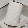 Chanel classic bright white diamond check leather chain bag Chanel classic bright white diamond check leather chain bag