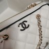 Chanel classic bright white diamond check leather chain bag Chanel classic bright white diamond check leather chain bag