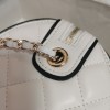 Chanel classic bright white diamond check leather chain bag Chanel classic bright white diamond check leather chain bag