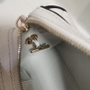 Chanel classic bright white diamond check leather chain bag Chanel classic bright white diamond check leather chain bag