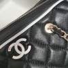 Chanel classic shiny black diamond check leather chain bag Chanel classic shiny black diamond check leather chain bag