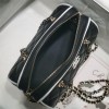 Chanel classic shiny black diamond check leather chain bag Chanel classic shiny black diamond check leather chain bag