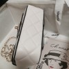 Chanel classic diamond check bright white leather chain bag Chanel classic diamond check bright white leather chain bag