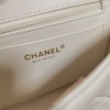Chanel classic diamond check bright white leather chain bag Chanel classic diamond check bright white leather chain bag