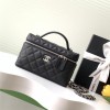 Chanel classic Coco Handle series bright black lambskin silver hardware chain bag Chanel classic Coco Handle series bright black lambskin silver hardware chain bag