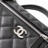 Chanel classic Coco Handle series bright black lambskin silver hardware chain bag Chanel classic Coco Handle series bright black lambskin silver hardware chain bag
