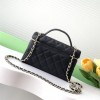 Chanel classic Coco Handle series bright black lambskin chain bag Chanel classic Coco Handle series bright black lambskin chain bag