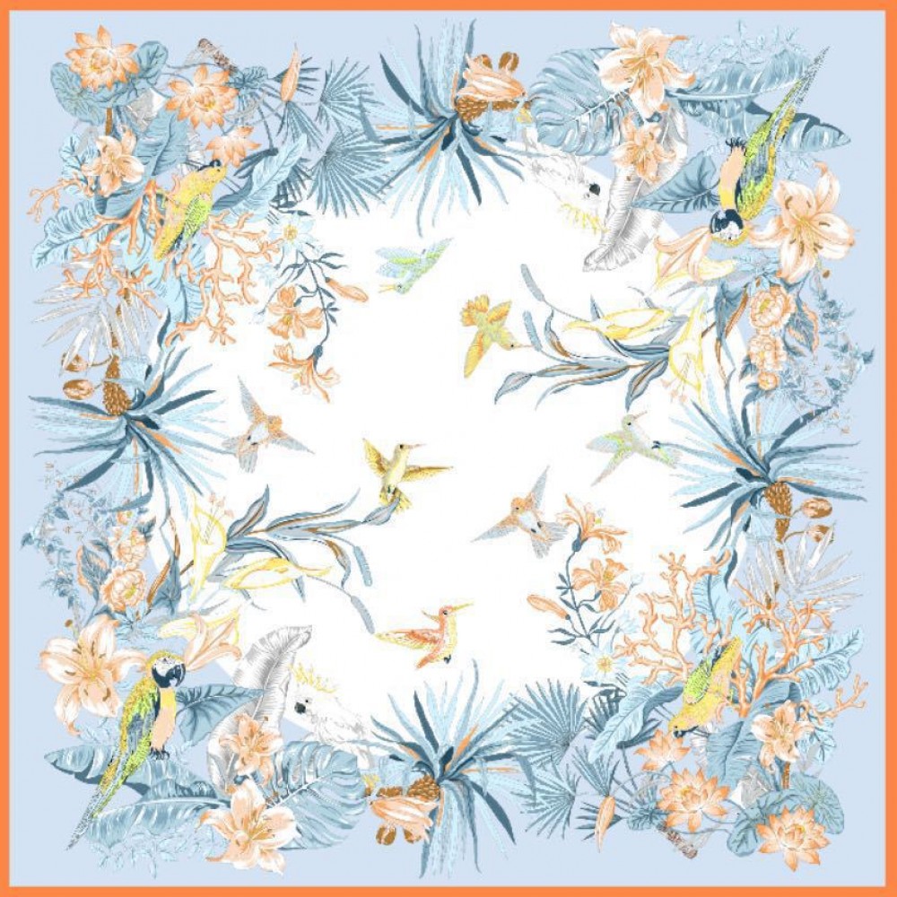 Traditional, exquisite, elegant, old-fashioned silk scarf