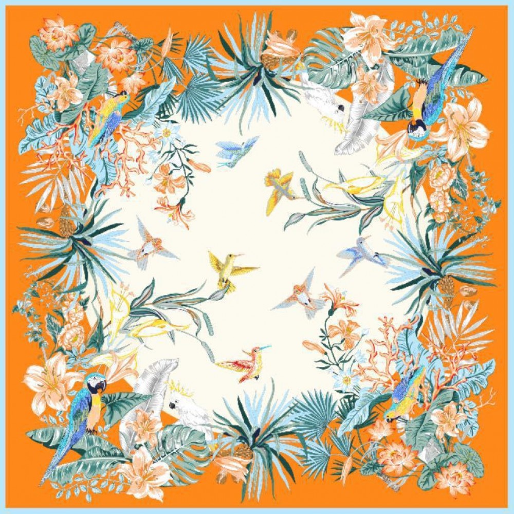 Traditional, exquisite, elegant, old-fashioned silk scarf