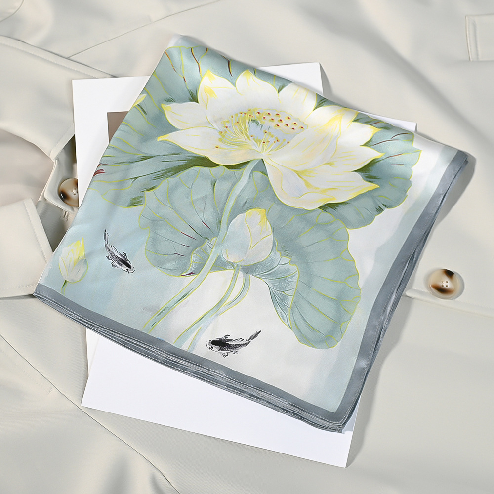 Traditional, exquisite, elegant, old-fashioned silk scarf