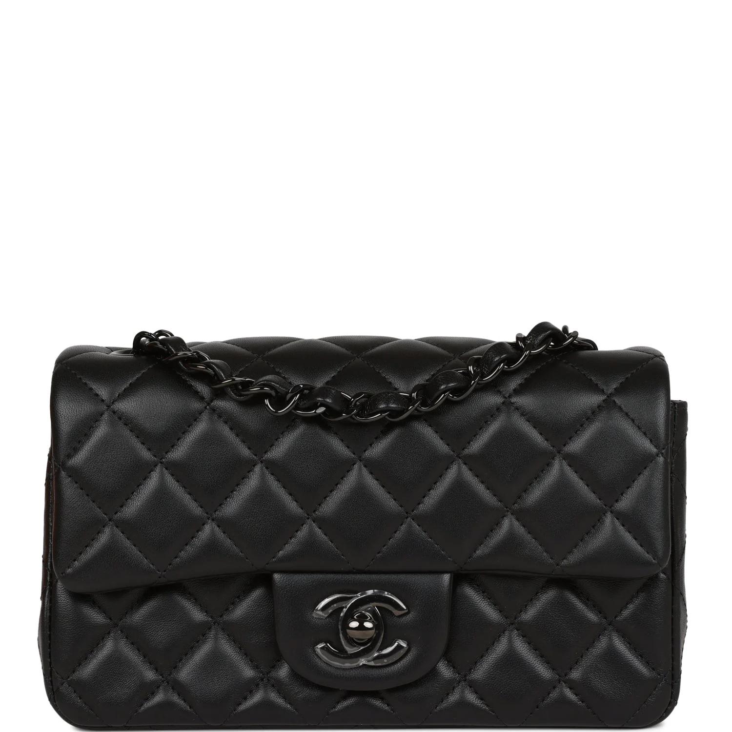 CHANEL Mini Rectangular Flap Bag SO Black Lambskin Black Hardware CHANEL Mini Rectangular Flap Bag SO Black Lambskin Black Hardware