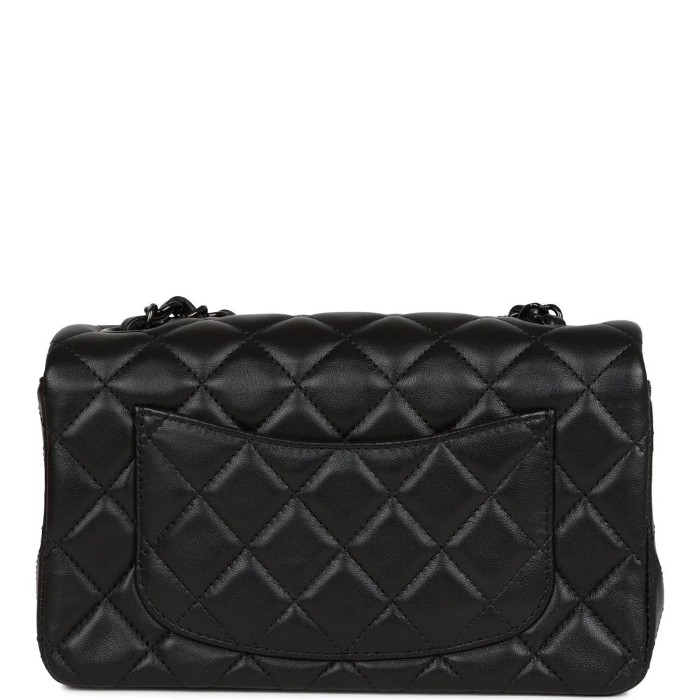 CHANEL Mini Rectangular Flap Bag SO Black Lambskin Black Hardware CHANEL Mini Rectangular Flap Bag SO Black Lambskin Black Hardware