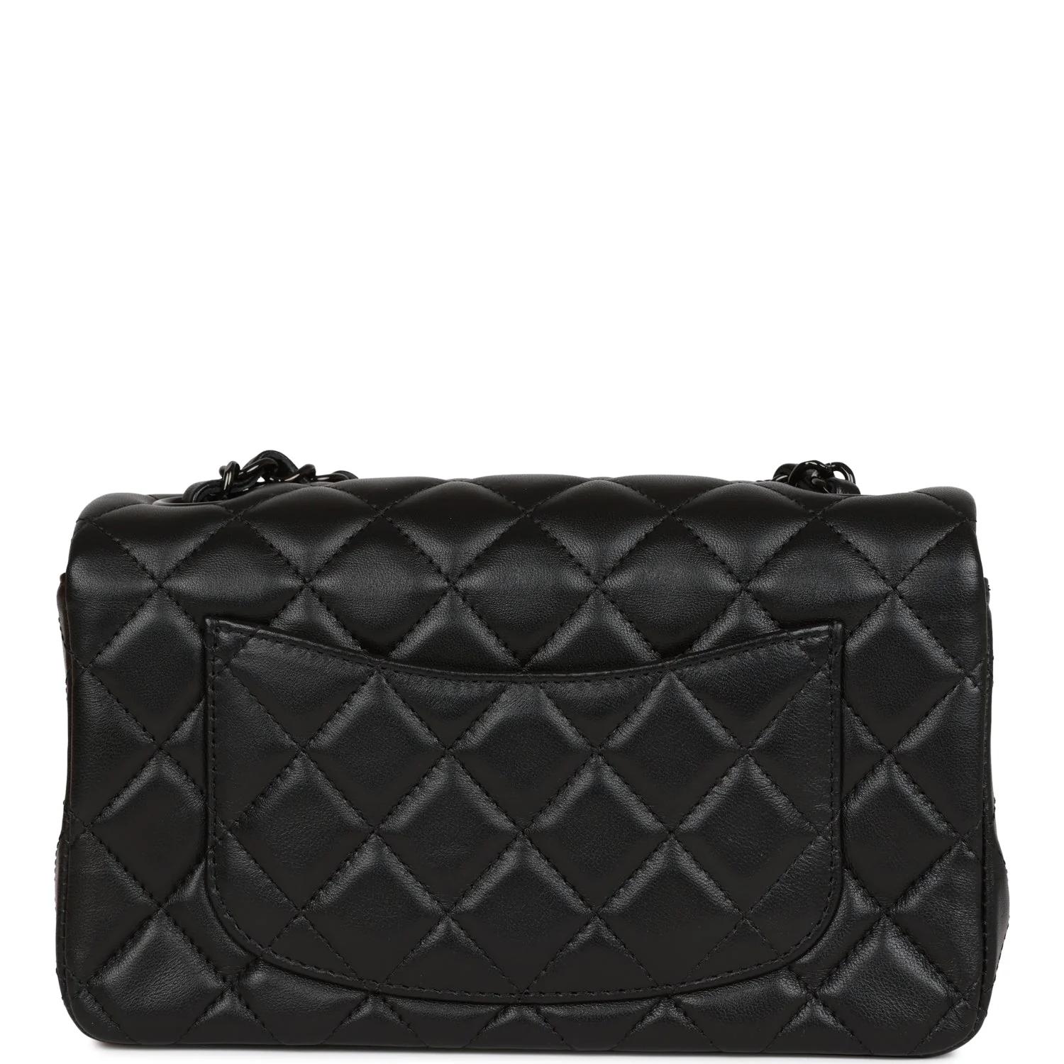 CHANEL Mini Rectangular Flap Bag SO Black Lambskin Black Hardware CHANEL Mini Rectangular Flap Bag SO Black Lambskin Black Hardware