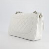 CHANEL white jumbo classic double flap BA gin lambskin leather with silver hardware CHANEL white jumbo classic double flap BA gin lambskin leather with silver hardware