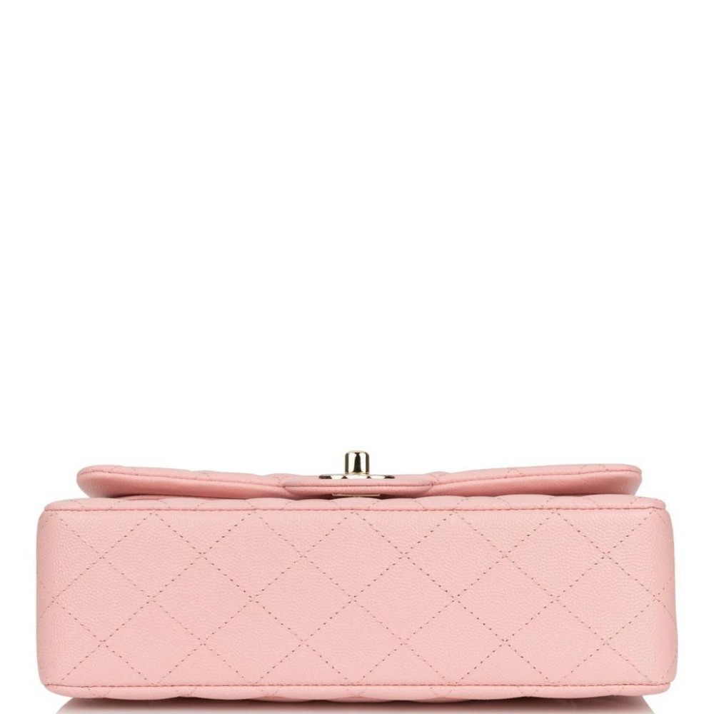 CHANEL Small Classic Double Flap Pink Caviar Light Gold Hardware CHANEL Small Classic Double Flap Pink Caviar Light Gold Hardware