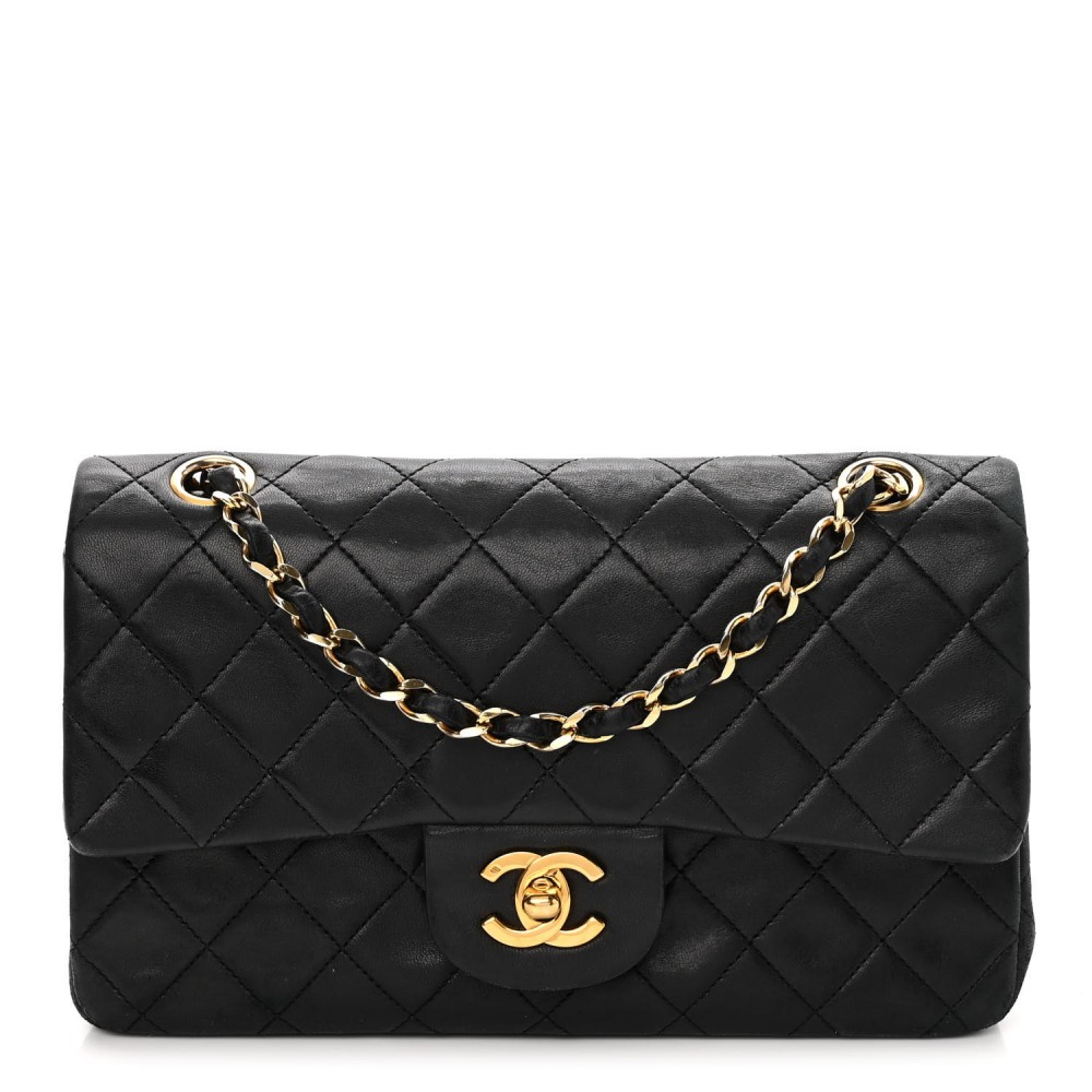 CHANEL Lambskin Quilted Small Double Flap Black CHANEL Lambskin Quilted Small Double Flap Black