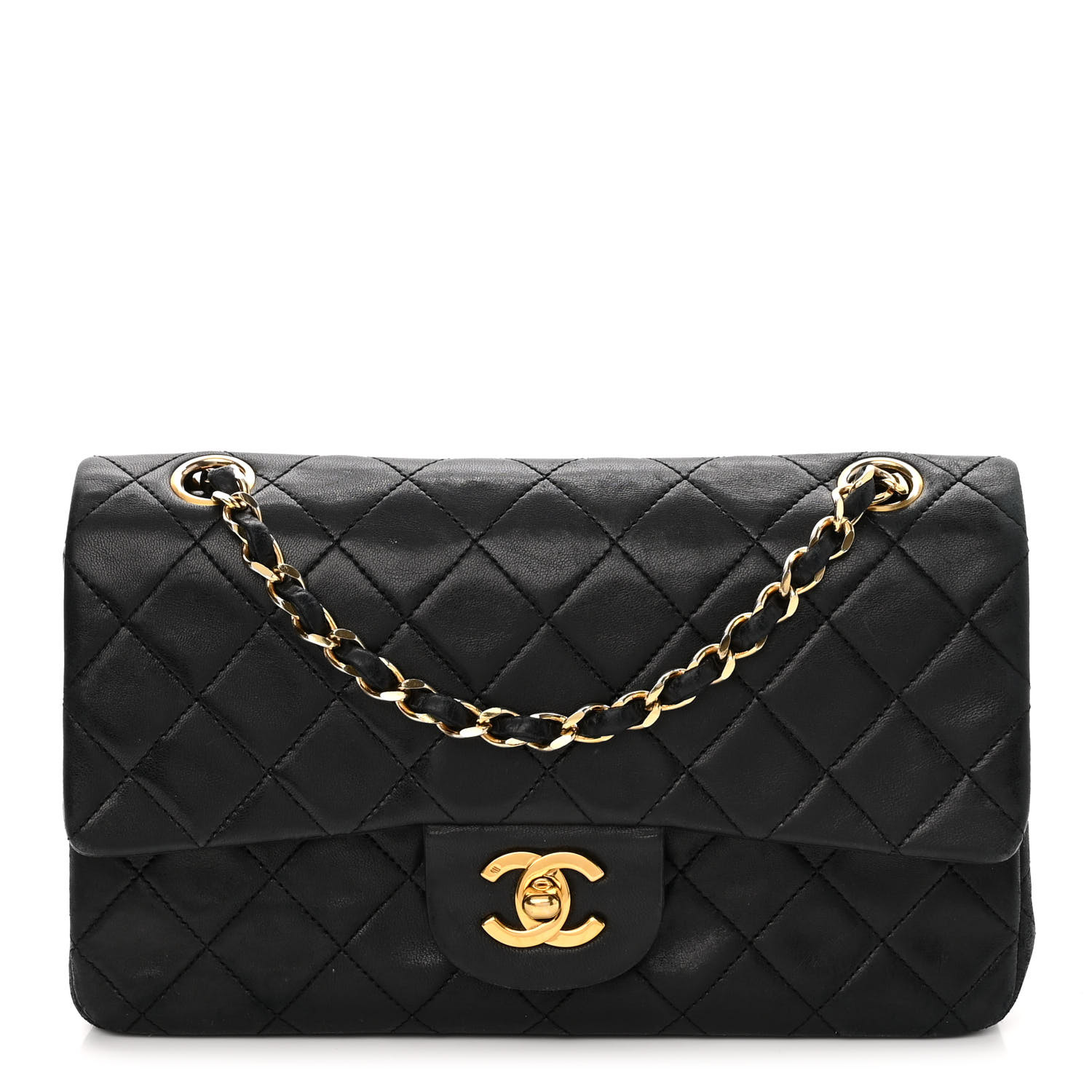 CHANEL Lambskin Quilted Small Double Flap Black CHANEL Lambskin Quilted Small Double Flap Black