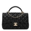 CHANEL Lambskin Quilted Mini Top Handle Rectangular Flap Black CHANEL Lambskin Quilted Mini Top Handle Rectangular Flap Black
