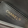 CHANEL Black Gold Lambskin Quilted Mini Top Handle Rectangular Flap CHANEL Black Gold Lambskin Quilted Mini Top Handle Rectangular Flap
