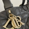 Christian Dior TOUJOURS classic rattan stitching black leather handbag Christian Dior TOUJOURS classic rattan stitching black leather handbag