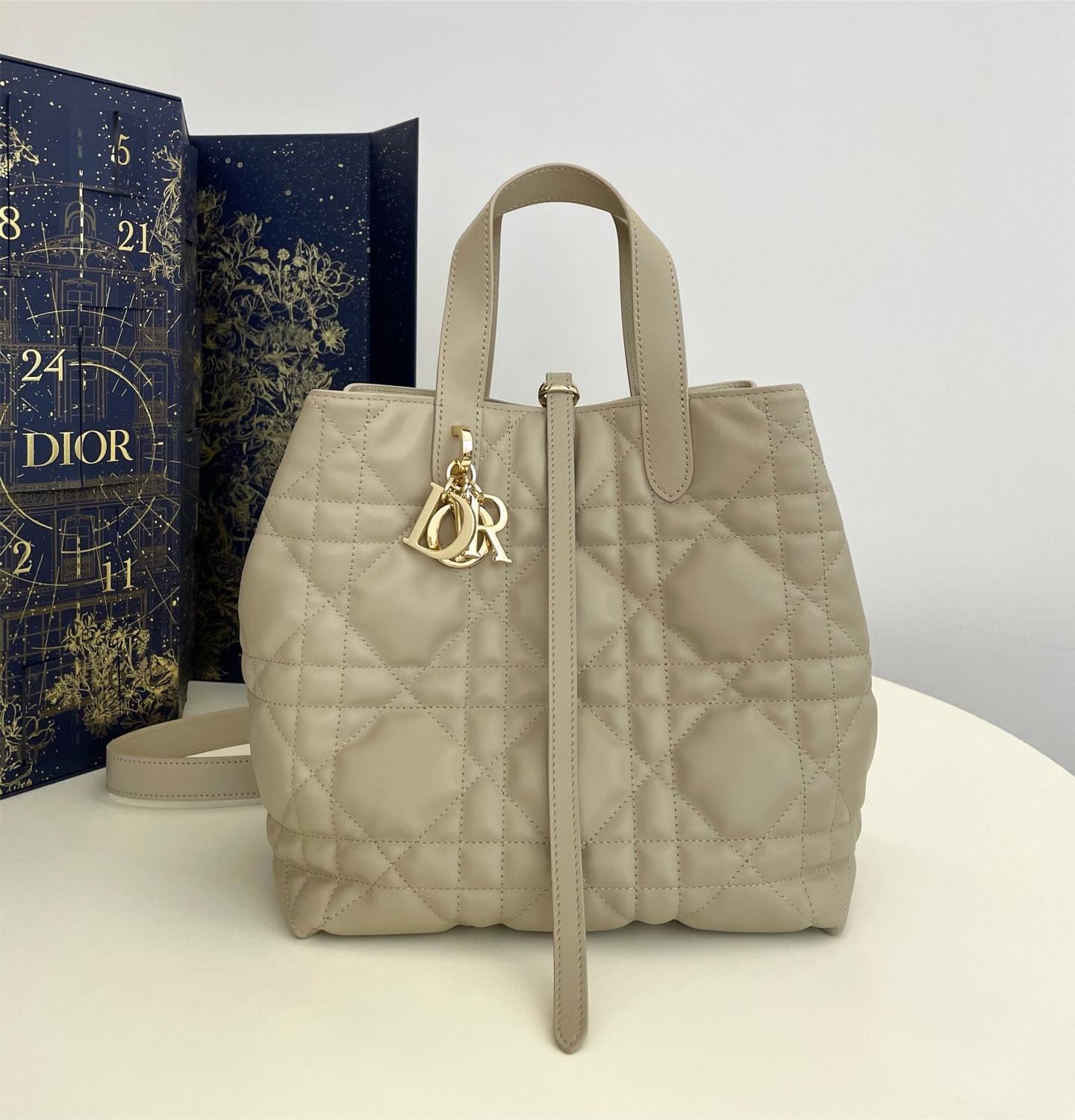 Christian Dior LADY DIOR classic rattan stitching gray leather handbag Christian Dior LADY DIOR classic rattan stitching gray leather handbag