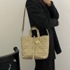 Christian Dior LADY DIOR classic rattan stitching gray leather handbag Christian Dior LADY DIOR classic rattan stitching gray leather handbag