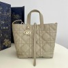 Christian Dior LADY DIOR classic rattan stitching gray leather handbag Christian Dior LADY DIOR classic rattan stitching gray leather handbag
